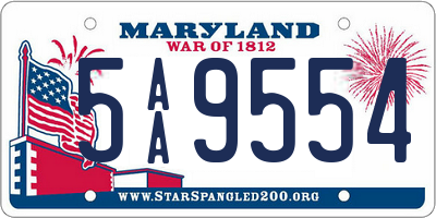 MD license plate 5AA9554