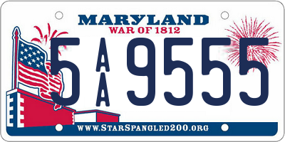 MD license plate 5AA9555