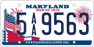 MD license plate 5AA9563