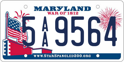 MD license plate 5AA9564