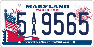 MD license plate 5AA9565