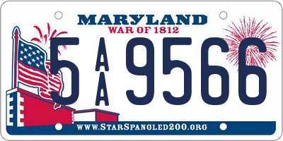 MD license plate 5AA9566