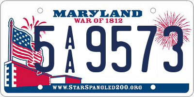 MD license plate 5AA9573