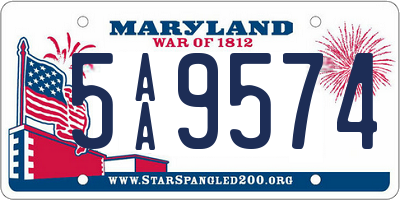 MD license plate 5AA9574