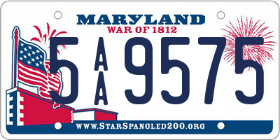 MD license plate 5AA9575