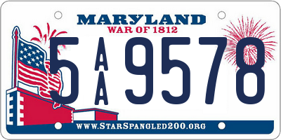 MD license plate 5AA9578