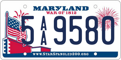 MD license plate 5AA9580