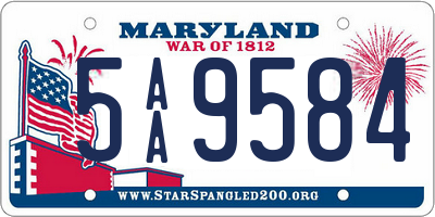 MD license plate 5AA9584