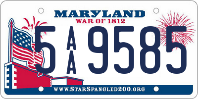 MD license plate 5AA9585