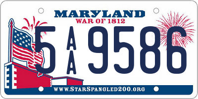 MD license plate 5AA9586