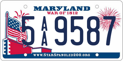 MD license plate 5AA9587