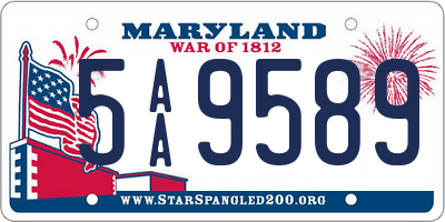 MD license plate 5AA9589