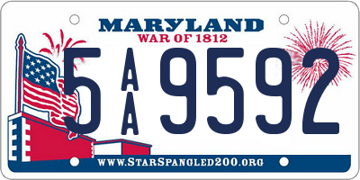 MD license plate 5AA9592