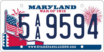 MD license plate 5AA9594