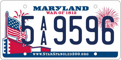 MD license plate 5AA9596