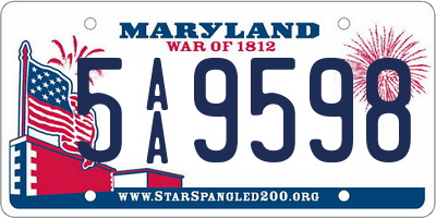 MD license plate 5AA9598