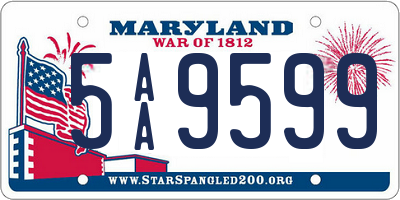 MD license plate 5AA9599