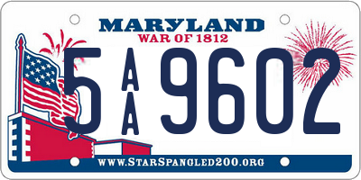 MD license plate 5AA9602