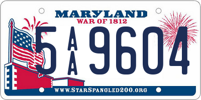 MD license plate 5AA9604