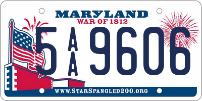 MD license plate 5AA9606