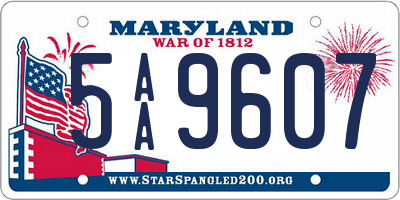 MD license plate 5AA9607