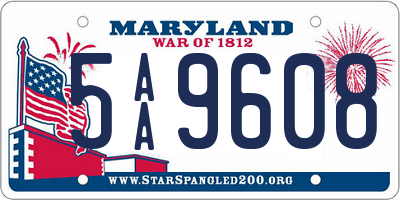 MD license plate 5AA9608