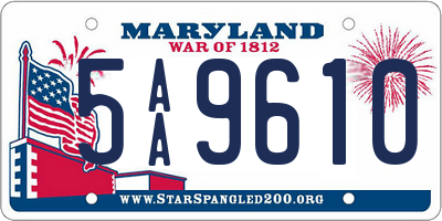 MD license plate 5AA9610