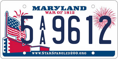 MD license plate 5AA9612