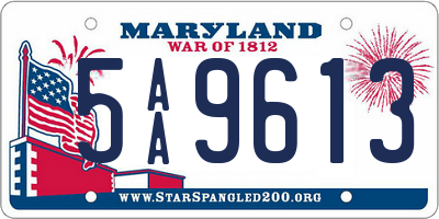 MD license plate 5AA9613