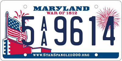 MD license plate 5AA9614