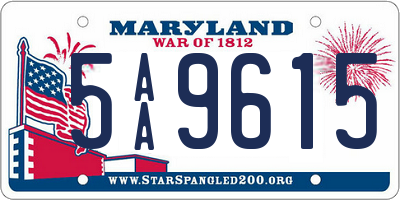 MD license plate 5AA9615