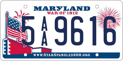 MD license plate 5AA9616