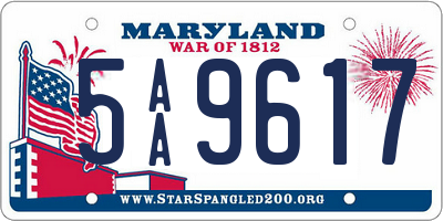 MD license plate 5AA9617