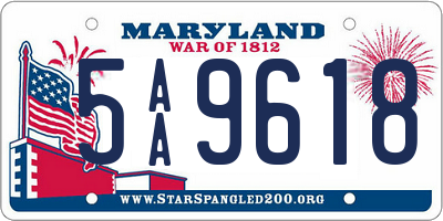 MD license plate 5AA9618