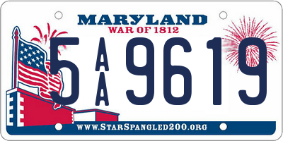 MD license plate 5AA9619