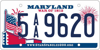 MD license plate 5AA9620