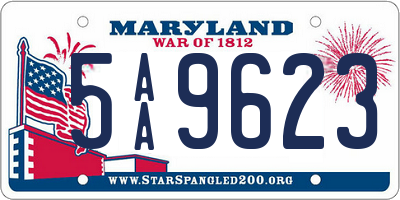 MD license plate 5AA9623