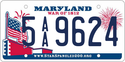 MD license plate 5AA9624