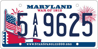 MD license plate 5AA9625