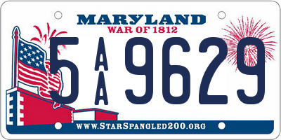 MD license plate 5AA9629