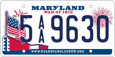 MD license plate 5AA9630