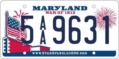 MD license plate 5AA9631