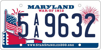 MD license plate 5AA9632