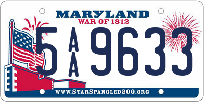 MD license plate 5AA9633