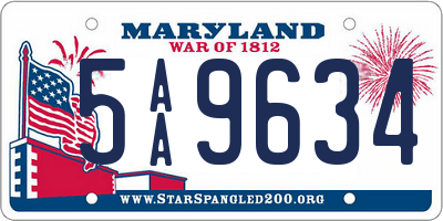 MD license plate 5AA9634