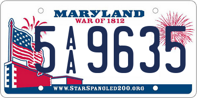 MD license plate 5AA9635