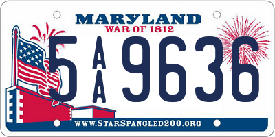 MD license plate 5AA9636