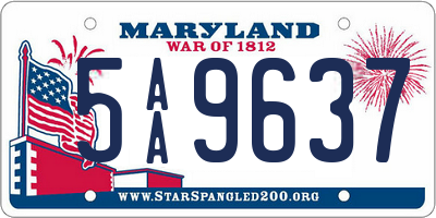 MD license plate 5AA9637