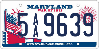 MD license plate 5AA9639