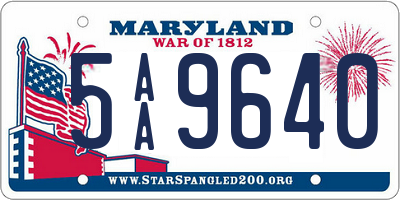 MD license plate 5AA9640